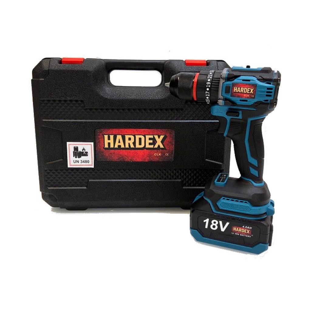 HARDEX Brushless drill driver 50 Nm 0-1450 rpm 2 x 4.0 Ah batteries