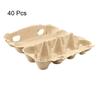 40Pcs Egg Tray Paper Pulp Shock-Proof Design Bulk 6/8/10/12/15 Count Natural Cardboard Egg Cartons Reusable Eco-Friendly Stackable Egg Storage