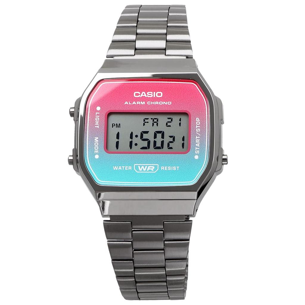 Casio Цифровые часы, Серия Vintage, Градиентный цвет, A168WERB-2A, Мужские, Женские, Детские, Металлический серый, Модель для зарубежного рынка [Параллельный импорт]