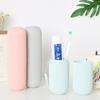 Portable Toothbrushing Wash Tooth Set Bath Room Storage Box Travel Multi-use Toothbrush Case Storage Tube Mouthwash Cup Vertical Stripes Unique