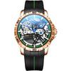 AILANG Top Luxury Brand Men Sport Waterproof Automatic Mechanical Watches Luminous Skeleton Men's Watch Silicone Strap Reloj