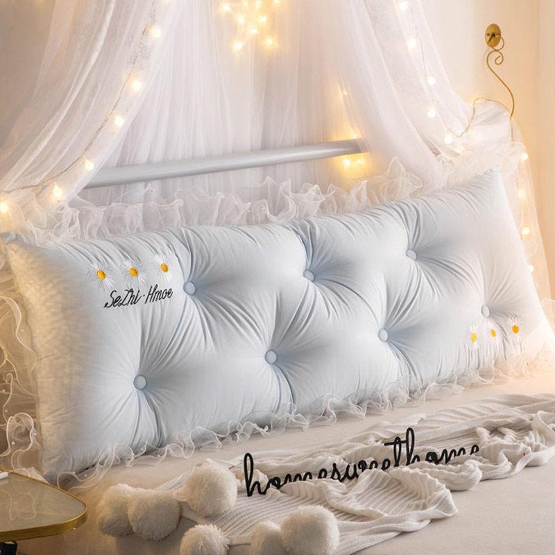 Милая прикроватная подушка размера «king-size» с вышивкой, мягкая подушка для спины, эластичная подушка для дивана, большая поясничная подушка