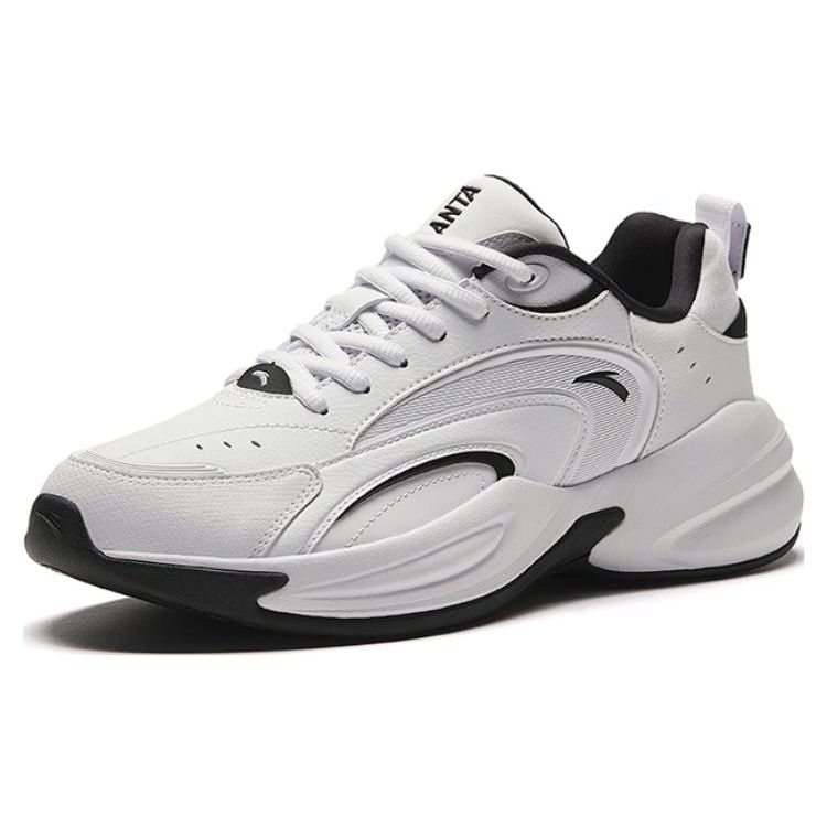 Anta Ткань Синтетическая кожа Ace Амортизирующие Легкие Низкие Кроссовки Папа Мужские Кроссовки Белые 912338802-10