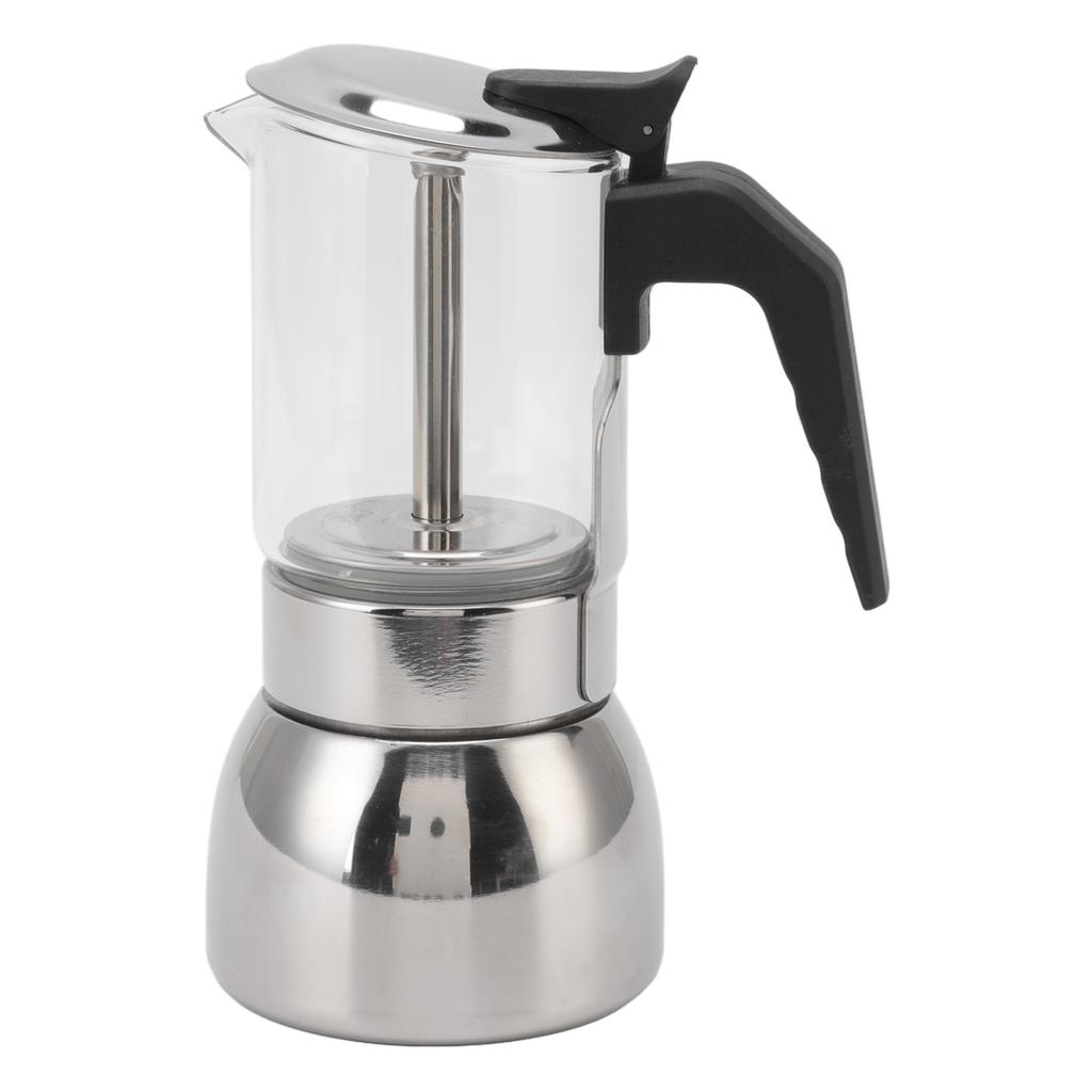 Стеклянная кофеварка Moka Pot из нержавеющей стали, термостойкая, портативная, классическая итальянская кофеварка для дома и