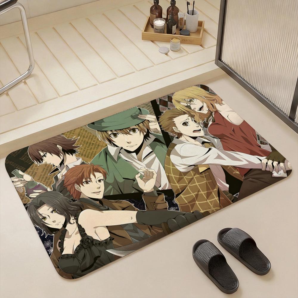 Anime B Baccano! Floor Mat Eco Flannel Doormat Non Slip Odorless Indoor Floor Rug Soft Short Plush Home Mat
