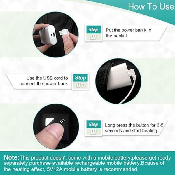 S-3XL USB Heating Tank Top Men's Winter Electric Sleeveless Jacket Outdoor Heating Tank Top Hiking Heating Tank Top (Excluding Power Bank)