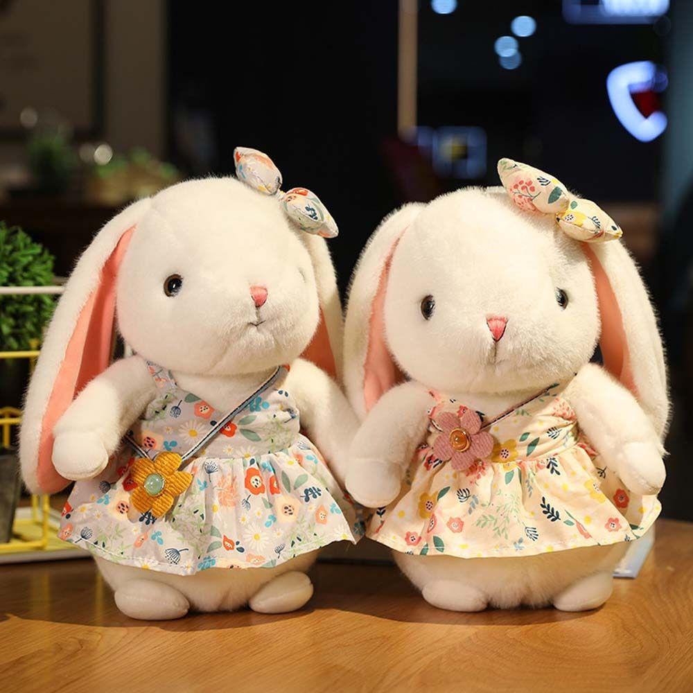 Soft Plush Floral Skirt Long Ears Rabbit Doll Rabbit Plush Toy Bunny Plush Doll Rabbit Stuffed Doll