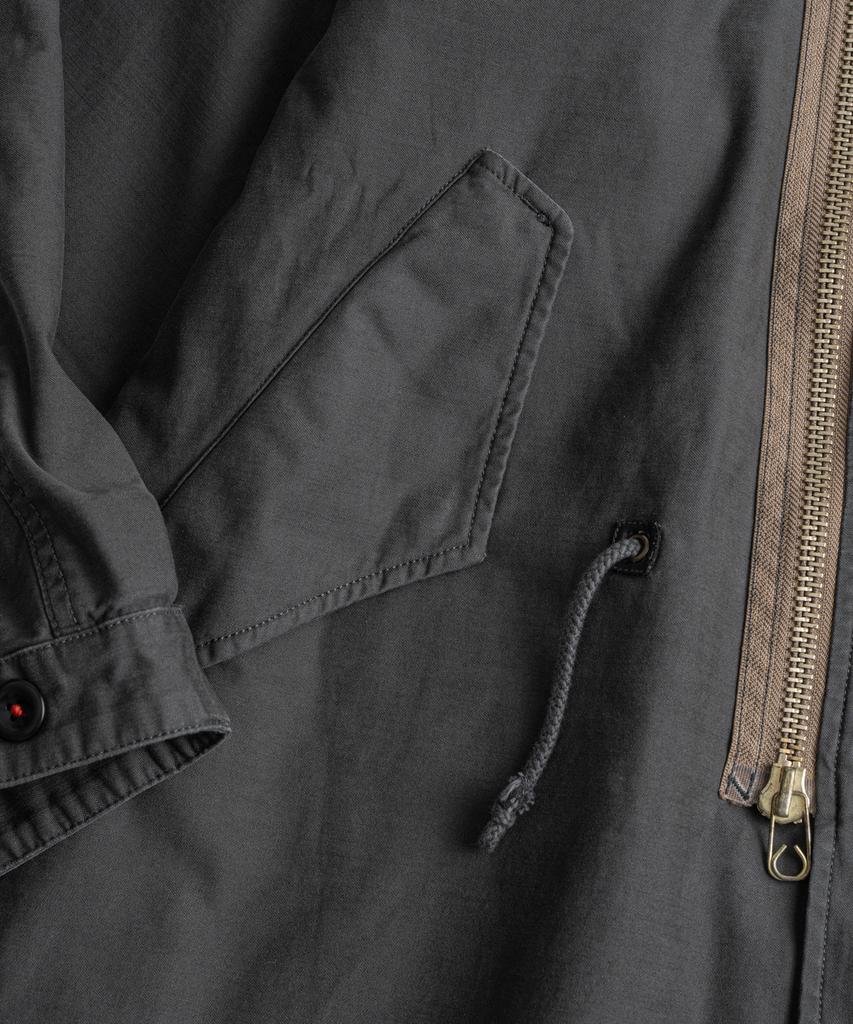 BEHEAVYER Dyed Motorcycle Field Coat Graphite