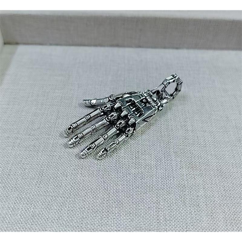 Punk Mechanical Hand Pendant Necklace For Men Vintage Distressed Steampunk Accessory For Holidays Party Home Gift For Couples