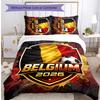 Belgium Football Printed Bedding 3 Piece Set Cozy Breathable Bed Cover Set as Housewarming Holiday Gift
