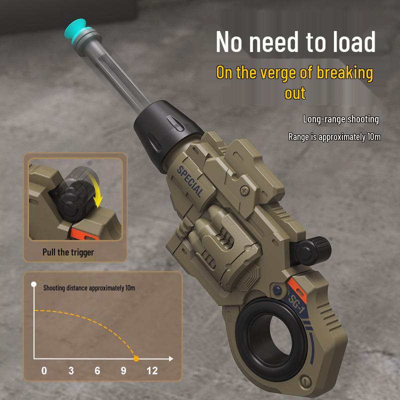 Детская мини-игрушка-спиннер Револьвер - Спиннер на кончике пальца Подарок для мальчиков с взводом одной кнопкой