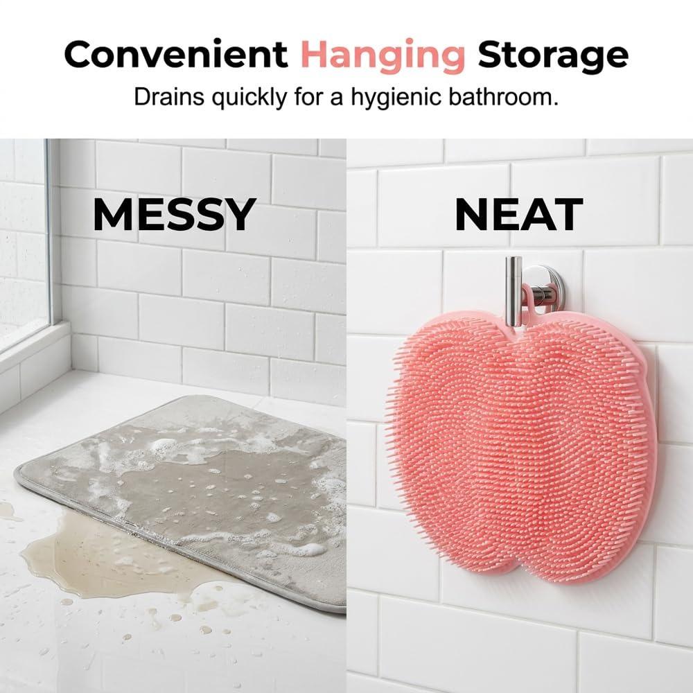 Exfoliation Silicone Foot Cleaning Massage Mat Non Slip Foot Scrubber Pad  for Daily Bath Use