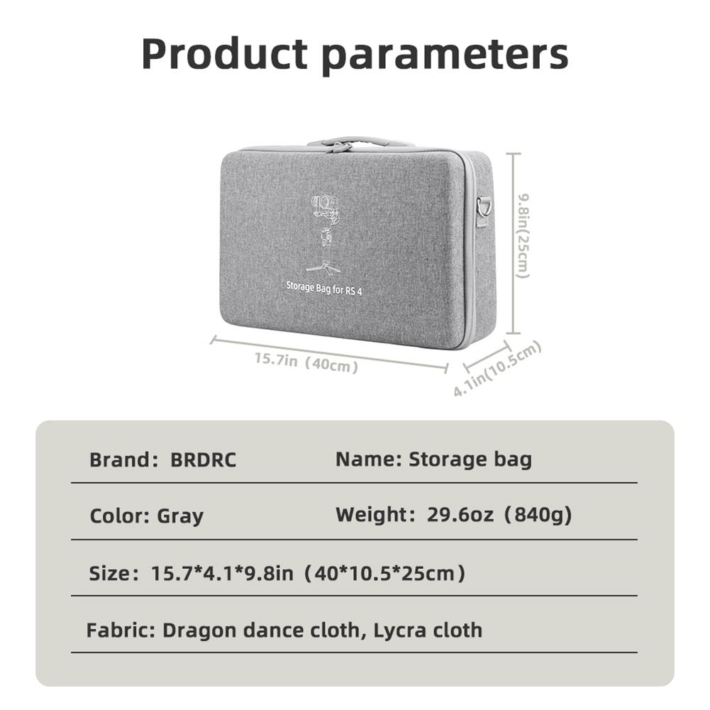 Carrying Case for DJI RS 4 Gimbal Stabilizer Accessories Anti-fall Anti-Scratch Shoulder Bag Handbag Shockproof Carrying Box