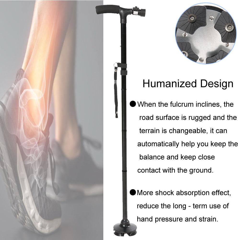 Складная светодиодная трость для безопасной ходьбы с регулировкой высоты, волшебная трость для пожилого человека