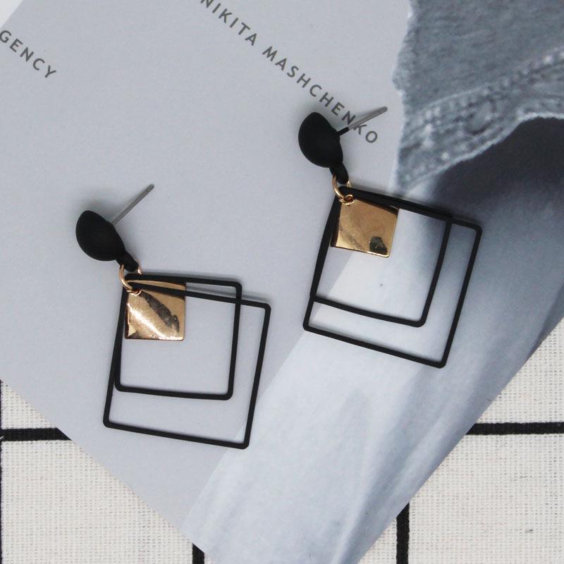 Модные корейские металлические серьги-капли, женские, многогеометрические, квадратные, презентационные серьги, подарки, ювелирные изделия ADM