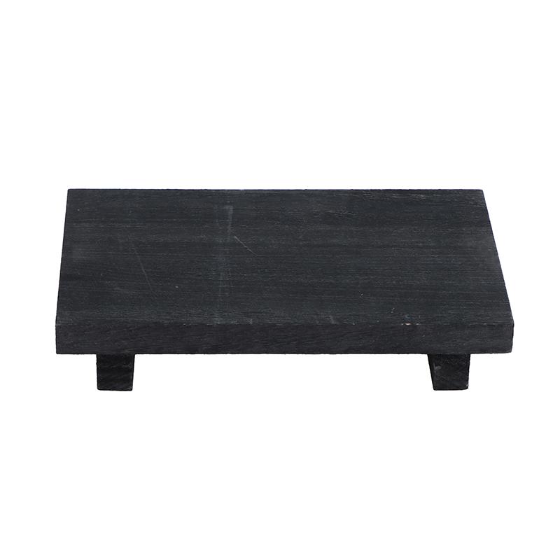 Retro Wooden Tray Pedestal Stand Bathroom Decor Vanity Hands Soap Scented Candle Storage Kitchen Seasoning Holder