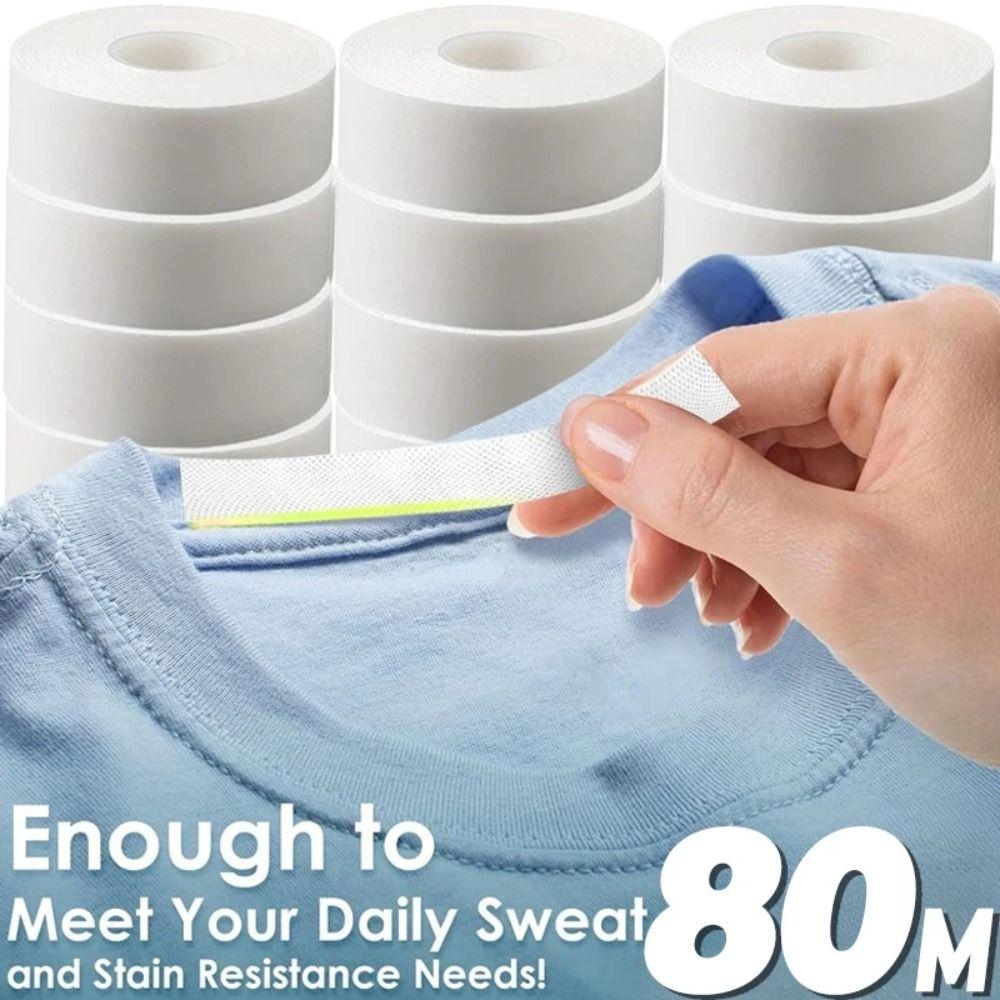 8/80M Collar Sweat Pad Disposable Cuff Fixing Tape for Shirt Collar Hat Lining