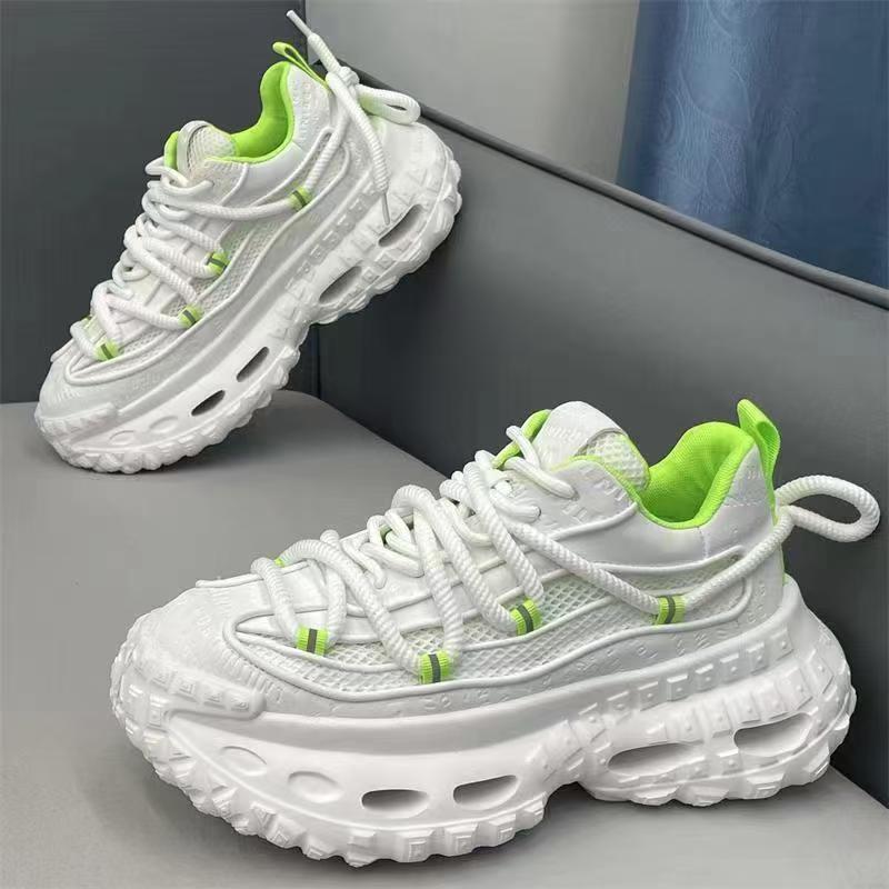 Men's Shoes Fashionable Thick-soled Heightening Sports Dad Shoes Men's Korean Version of High-end Versatile Breathable Casual Mesh Shoes