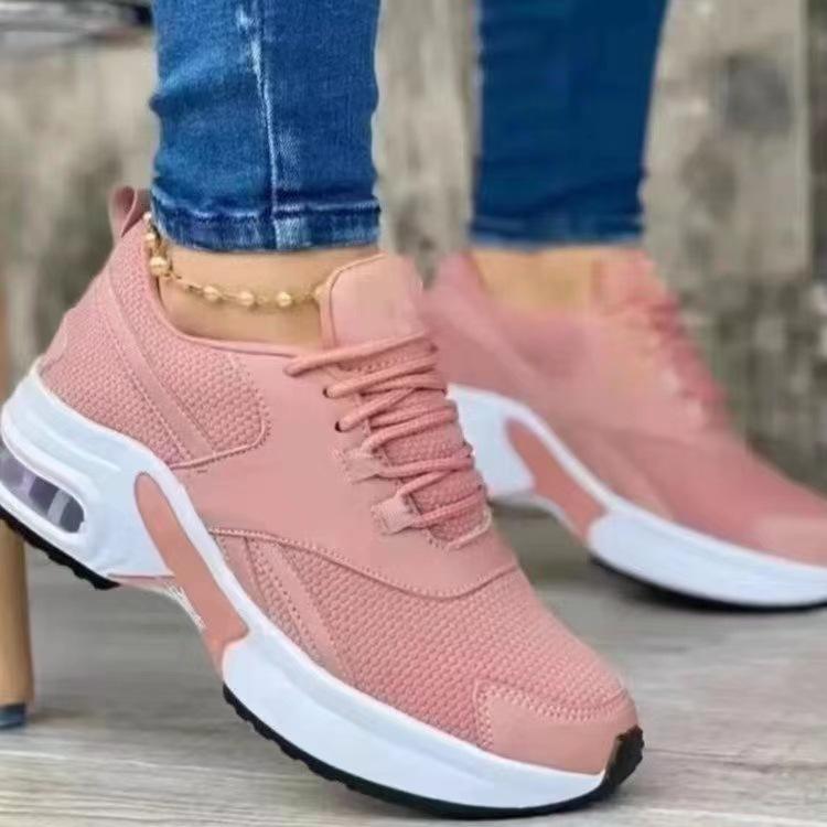 Fashion Plus Size Shoes for Women Autumn Fashion Lace Up Mesh Breathable Comfortable Platform Wedges Shoes Casual Sneakers Women
