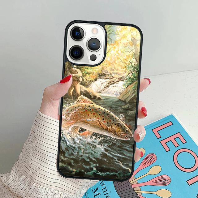 Чехол для телефона с рисунком «Рыбалка на форель» для iPhone 17 Air 16 15 14 Plus Apple 11 12 13 Pro Max coque