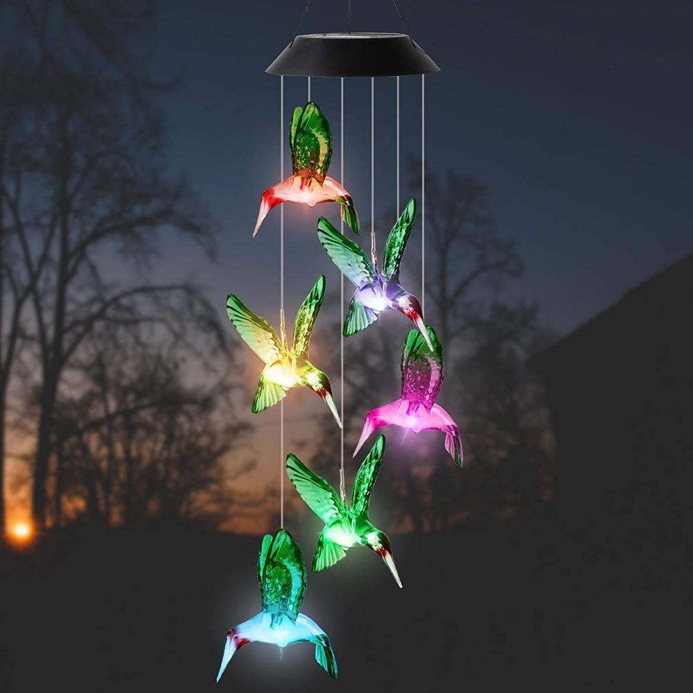 Solar Power Generation Solar Lighting Lamp Plastic Outdoor Wind Chimes Portable Wind Chimes