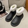 Rain Boots Women's Short Tube Plus Velvet Waterproof Rubber Shoes Low-cut Warm Fashion Water Shoes Outdoor Non-slip Detachable Cotton Rain Boots