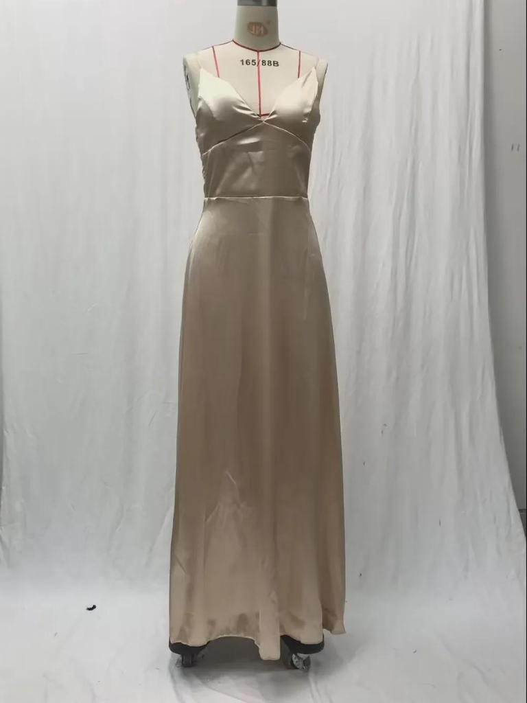 Весна/лето 2025 г. Европейское и американское сексуальное платье с V-образным вырезом и подтяжками