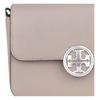 Tory Burch Olivia Серебряный логотип Застежка-клапан Кожа с тиснением Сумка через плечо Мини Женские сумки Серый 141659-082