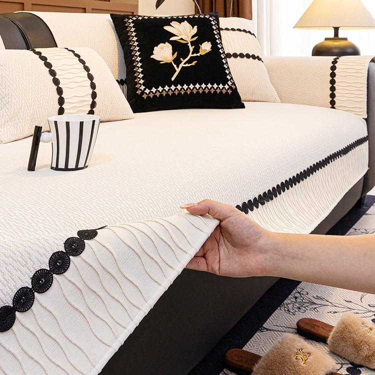 Sofa cushion anti slip all season universal Nordic simple straight row light luxury style cushion premium sofa cover