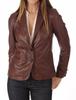 Leather Blazer Fit Designer Brown Hot New Women's Genuine Soft Lambskin Slim