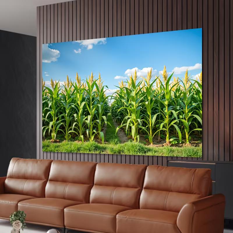 2D Green Corn Plantation Tapestry Rural Agriculture Background Cloth