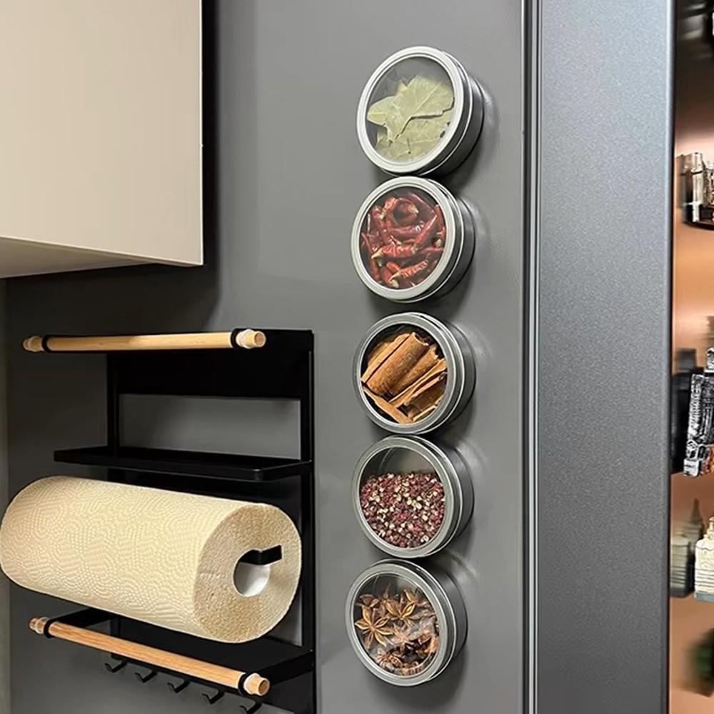 Железные магнитные баночки для специй с наклейками, коробка для порошка, новые запечатанные, коробка для хранения барбекю, для использования на кухне