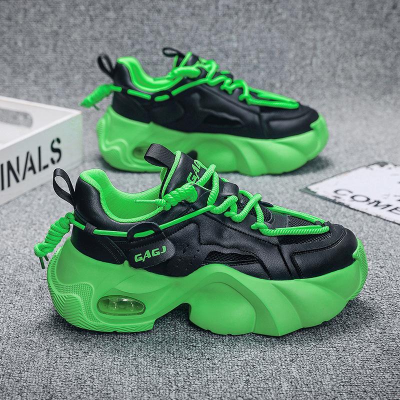 Мужская обувь увеличивающая рост, хлебные туфли, весенние новые локомотивные папины туфли, обувь на платформе, спортивная сетчатая повседневная обувь