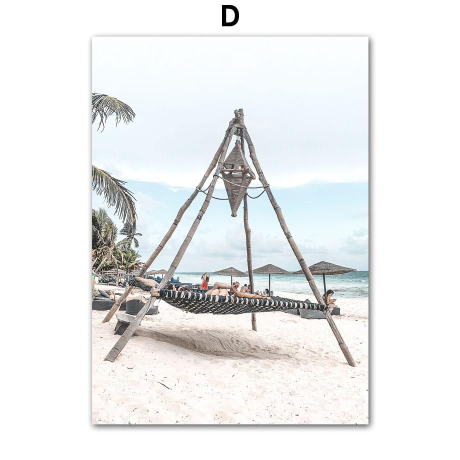 Кокосовая пальма доска для серфинга шале океан пляжный пейзаж настенная живопись на холсте скандинавские постеры с принтами настенная картина Декор в гостиную