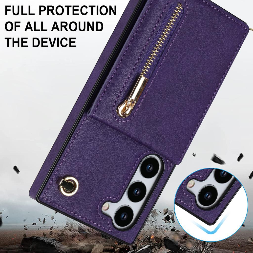 Кошелек на молнии с несколькими картами и длинный висящий чехол для телефона на веревке для серии iPhone Samsung Galaxy S9 S10 S20 S21 S22 S23 Note9 Note10 Note20...