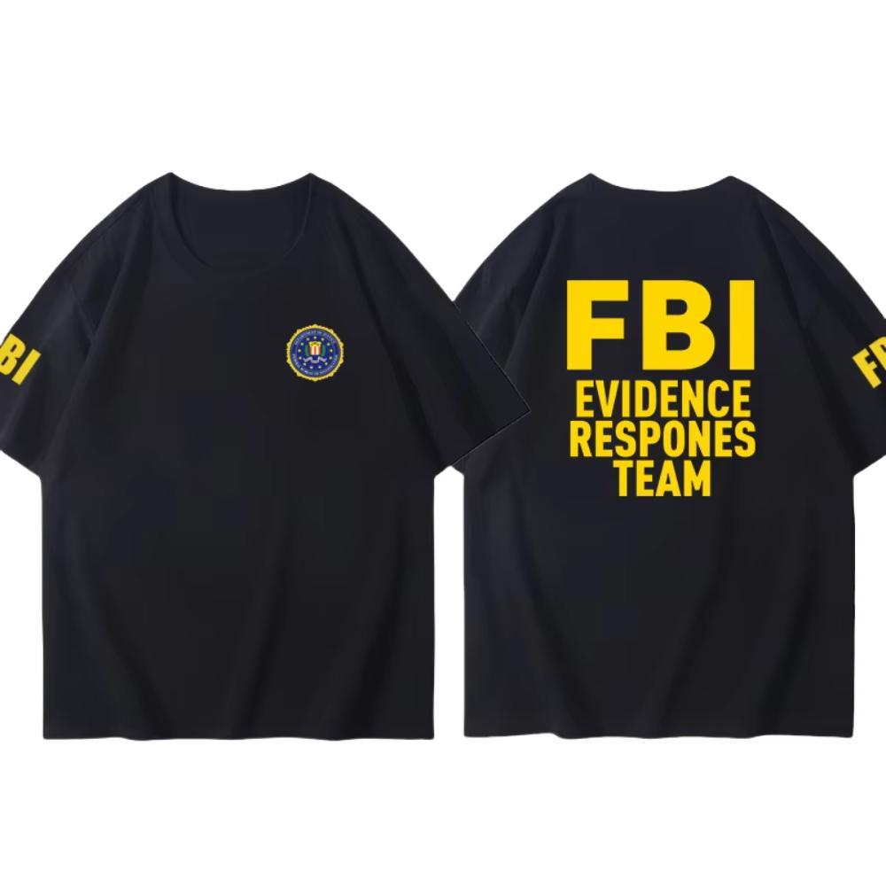 Мужская одежда Горячая Распродажа Веселый Дизайн FBI Узор Печатный Хлопковый Футболка Уличный Повседневный С коротким рукавом Круглый Вырез Футболка Топ