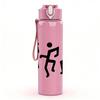 1PC Dancing Stick Figure Group 750ml Color Plastic Sports Water Bottle Leakproof Flip Straw Lid Suitable for Sports Office Home Use