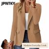 JPNTKY Женские винтажные повседневные однотонные принтованные куртки и пальто с длинным рукавом и воротником-поло на осень-зиму