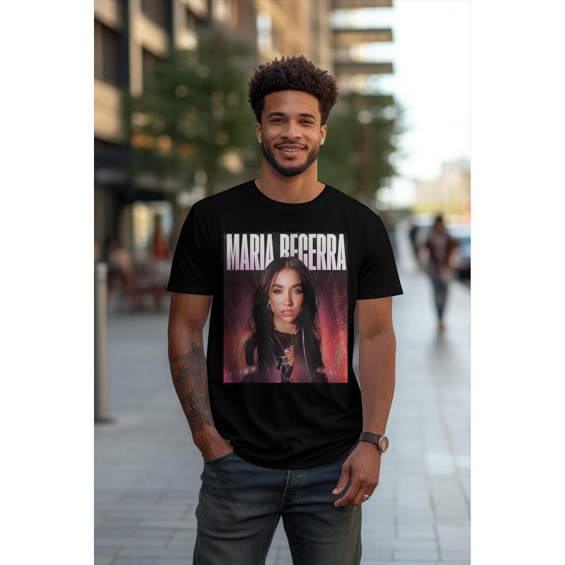 Maria Becerra Graphic T-Shirt - Spanish Singer Portrait & Album Title Design - Soft Everyday Casual Tee For Concerts, Gifts For Fans - Unisex Adult