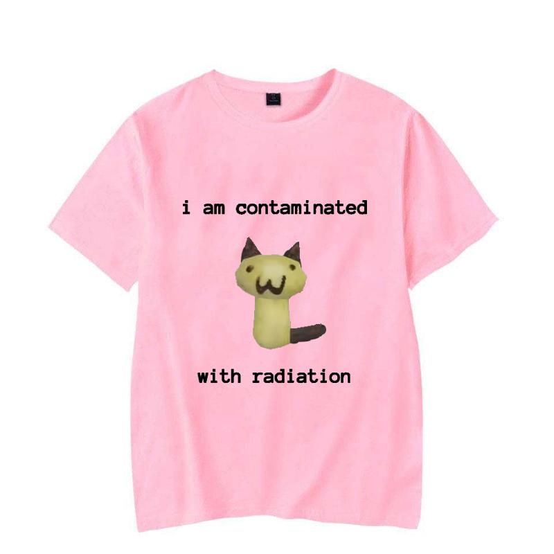 I Am Contaminated with Radiation Funny Cat Meme T-shirt Short Sleeve Men Women Vintage T Shirt Male O-Neck T Shirts