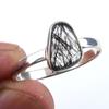 Natural Black Rutile Gemstone Handmade 925 Solid Sterling Silver Ring S.9.5 b5S69