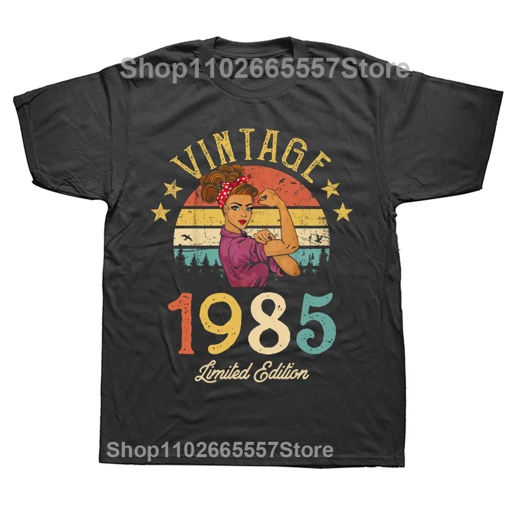Vintage 1985 Limited Edition Cassette Tape 39th Birthday T Shirt Tee Tops Round Neck Fashion Tshirt Clothing Basic T-shirts