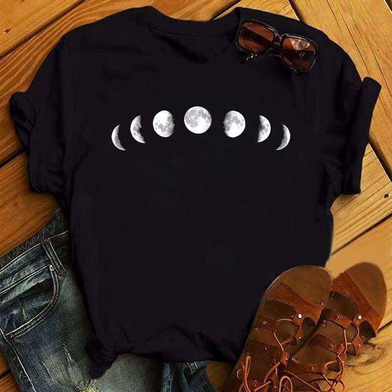 Женская футболка с принтом «Молодая луна и бабочка» в стиле 3D, забавная футболка с короткими рукавами в стиле Ulzzang 90-х
