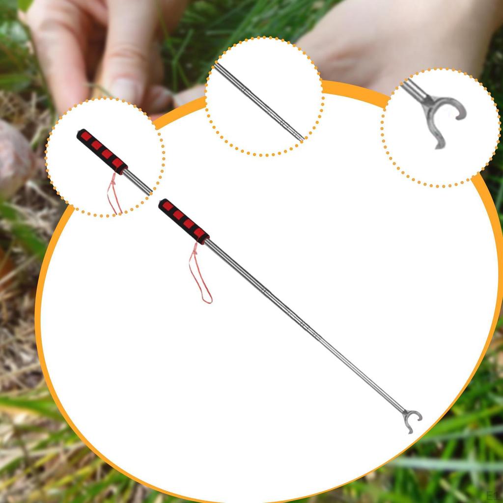 Foraging Picker Picking Tool Stainless Steel Compact Grabber Telescopic Pick Up Reaching Aid