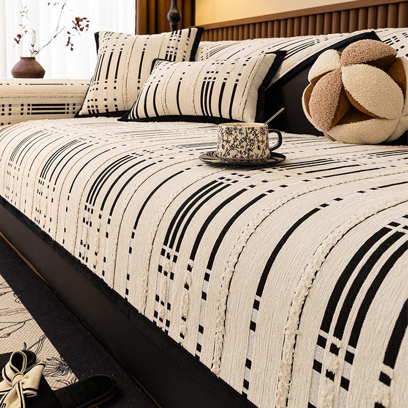 French Premium Chenille Sofa Cushion, All-Season Seat Cushion, Non-Slip Leather Sofa Cover New Cover