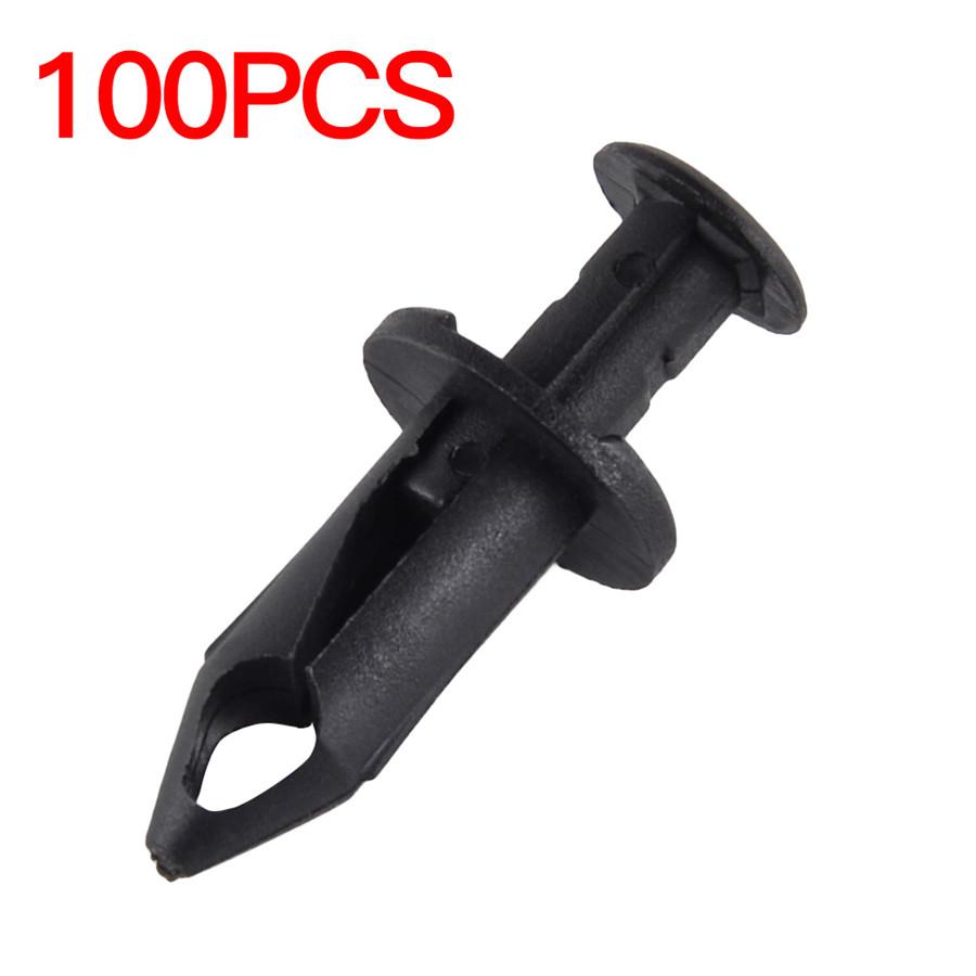 100x Plastic Fasteners 8mm Push Pin Rivet ATV Fairing Body Fender Retainer Clips