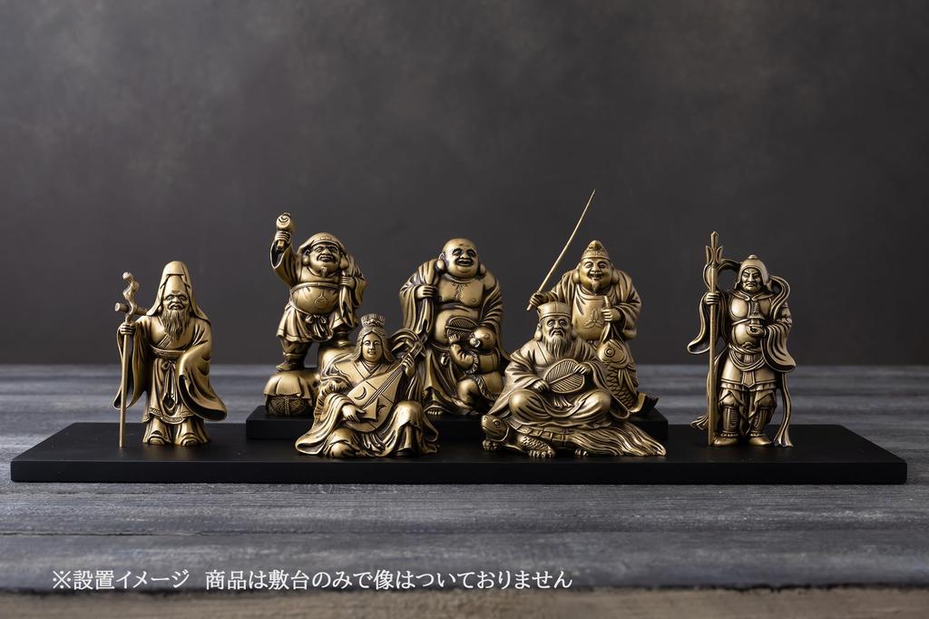 Gingado Long Angle Stand X Hina Altar Black Hina Altar Decoration Stand Buddha Statue Figure Ornament Seven Lucky Gods (39 13cm) 2-tier MDF/Matte