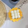 Creative Crochet Round Coasters Handmade Reusable Insulation Pads INS Style Hand-knitted Sunflower Cup Pad Desktop Decoration