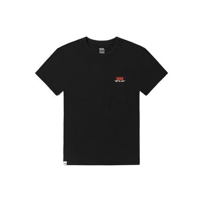 Vans Спортивная повседневная футболка с круглым вырезом и коротким рукавом, с заниженной линией плеч, женская футболка черного цвета VN0A5F4CBLK