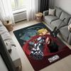 Fullmetal Alchemist Anime Rug, Edward Elric Automail Fist Punch Print Carpet, Dark Green Background Living Room Floor Mat